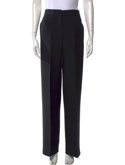 Pre-owned Dior Wool Straight Leg Pants In Black