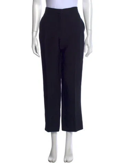 Pre-owned Dior Wool Straight Leg Pants In Black
