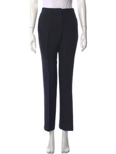 Pre-owned Dior Wool Straight Leg Pants In Black