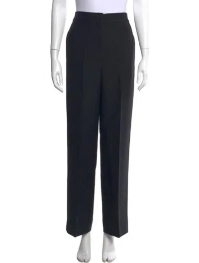 Pre-owned Dior Wool Straight Leg Pants In Black