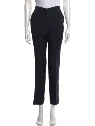 Pre-owned Dior Wool Straight Leg Pants In Black