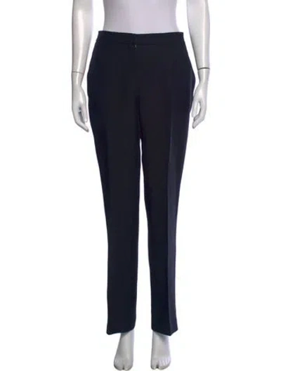 Pre-owned Dior Wool Straight Leg Pants In Black