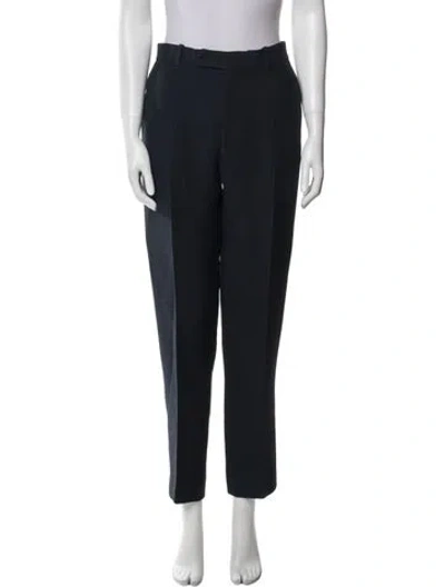 Pre-owned Dior Wool Straight Leg Pants In Blue