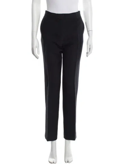 Pre-owned Dior Wool Straight Leg Pants In Blue