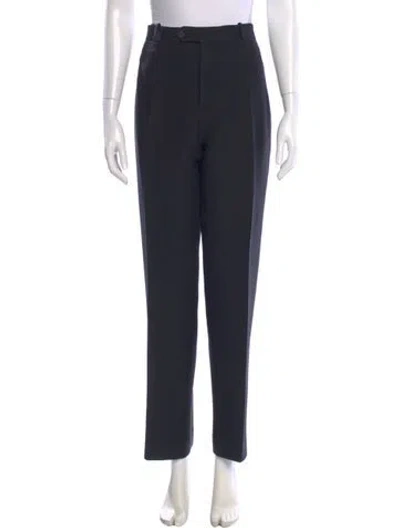 Pre-owned Dior Wool Straight Leg Pants In Blue