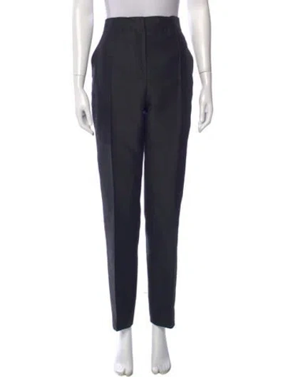 Pre-owned Dior Wool Straight Leg Pants In Blue