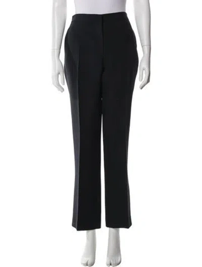 Pre-owned Dior Wool Straight Leg Pants In Blue
