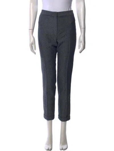 Pre-owned Dior Wool Straight Leg Pants In Blue