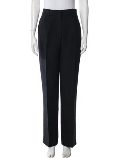 Pre-owned Dior Wool Straight Leg Pants In Blue