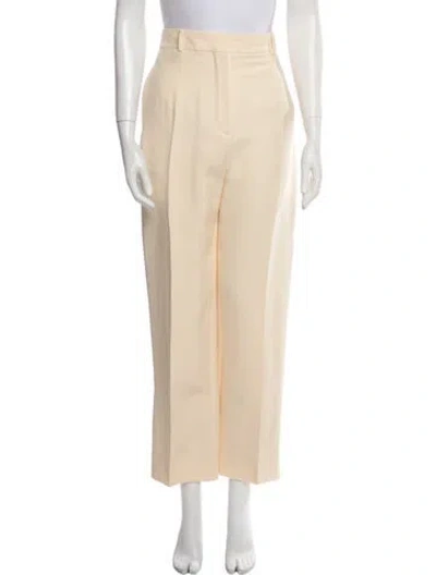 Pre-owned Dior Wool Straight Leg Pants In Neutral