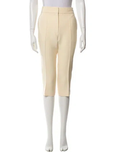 Pre-owned Dior Wool Straight Leg Pants In Neutral