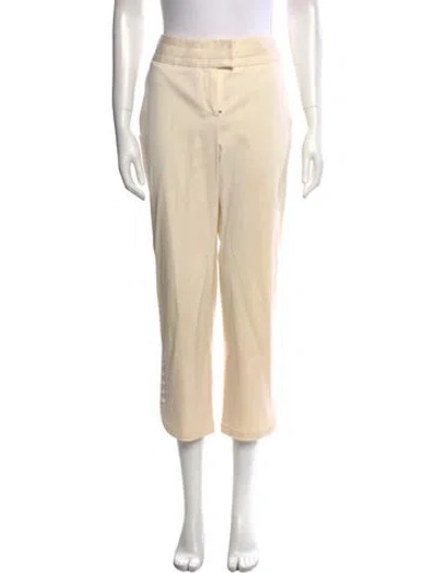 Pre-owned Dior Wool Straight Leg Pants In Neutral