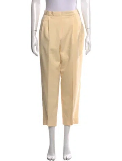 Pre-owned Dior Wool Straight Leg Pants In Neutrals