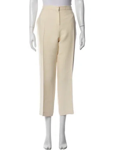 Pre-owned Dior Wool Straight Leg Pants In Neutrals