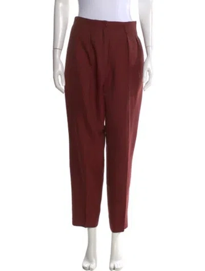 Pre-owned Dior Wool Straight Leg Pants In Red