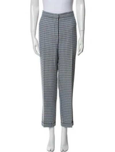 Pre-owned Dior Wool Straight Leg Pants In White