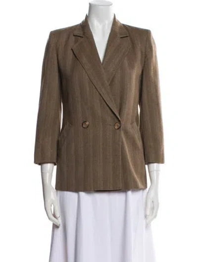 Pre-owned Dior Wool Striped Blazer In Brown