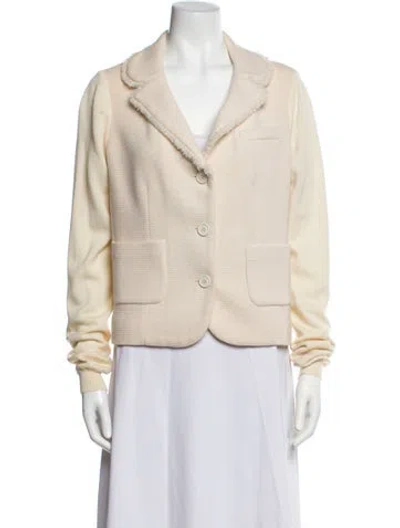 Pre-owned Dior Wool Striped Blazer In Neutral
