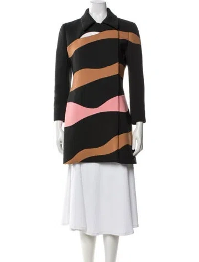 Pre-owned Dior Wool Striped Coat In Green