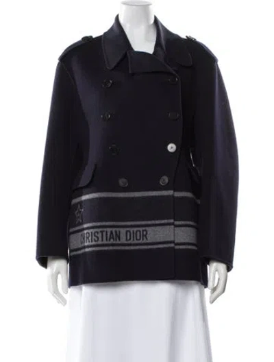 Pre-owned Dior Wool Striped Jacket In Blue