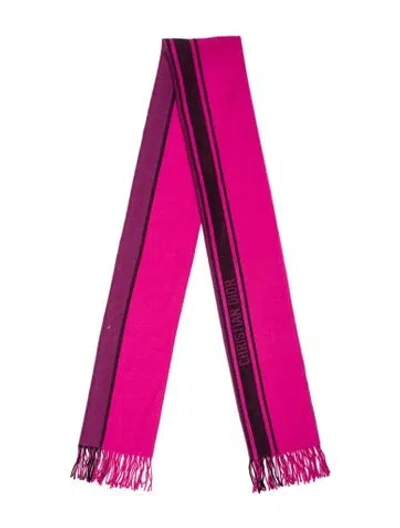 Pre-owned Dior Wool Striped Scarf In Pink