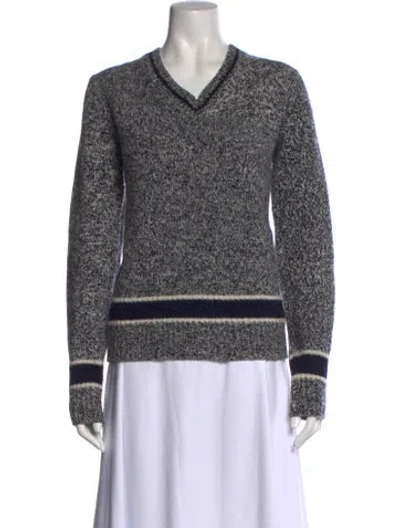 Pre-owned Dior Wool Striped Sweater In Blue