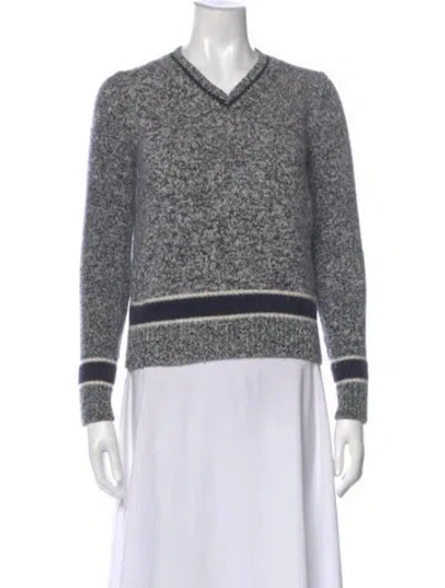 Pre-owned Dior Wool Striped Sweater In Blue