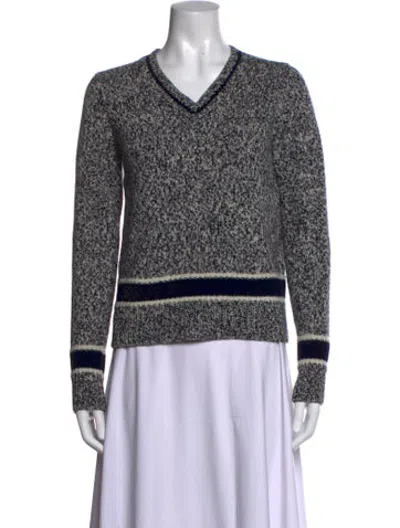 Pre-owned Dior Wool Striped Sweater In Blue/white