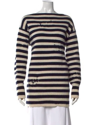 Pre-owned Dior Wool Striped Sweater In Neutral