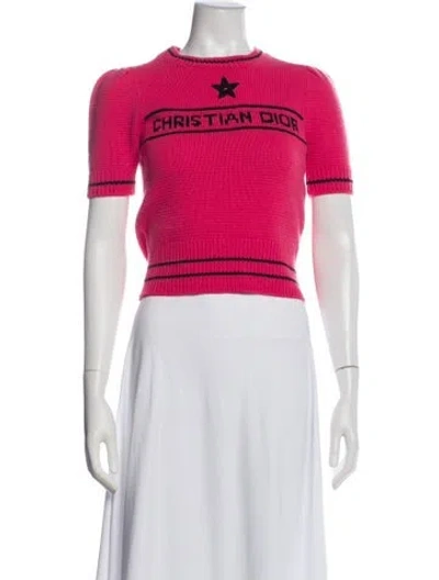 Pre-owned Dior Wool Striped Sweater In Pink