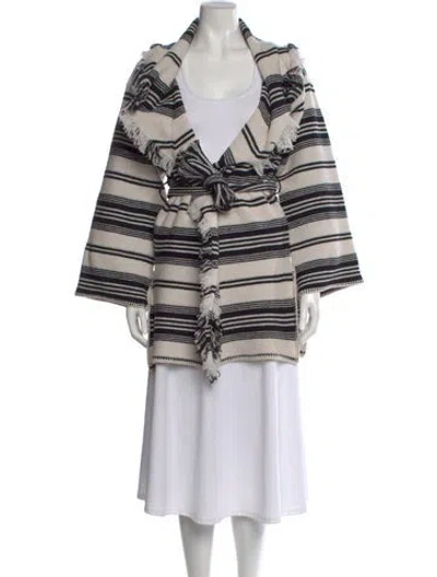 Pre-owned Dior Wool Striped Sweater In White