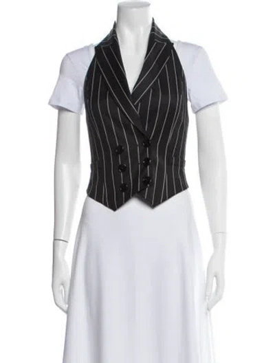 Pre-owned Dior Wool Striped Vest In Black