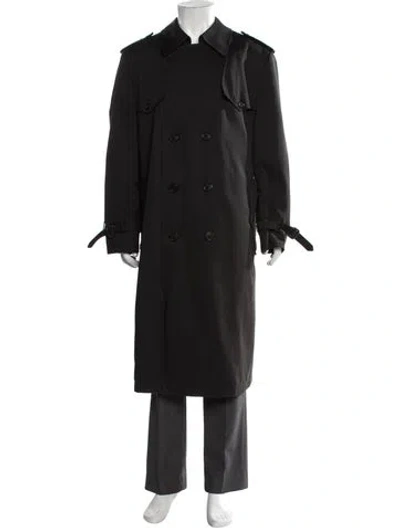 Pre-owned Dior Wool Trench Coat In Black