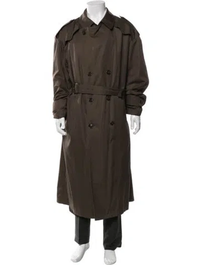 Pre-owned Dior Wool Trench Coat In Brown
