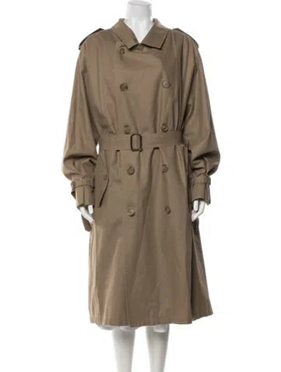 Pre-owned Dior Wool Trench Coat In Brown