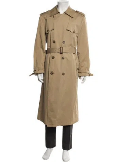 Pre-owned Dior Wool Trench Coat In Neutral