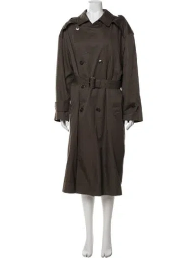Pre-owned Dior Wool Trench Coat In Neutral