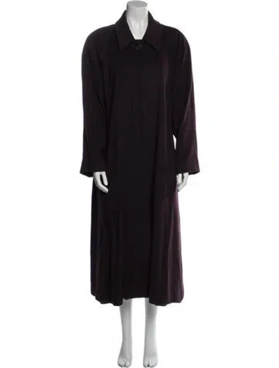 Pre-owned Dior Wool Trench Coat In Purple