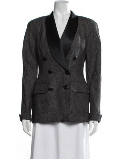 Pre-owned Dior Wool Tweed Pattern Blazer In Black