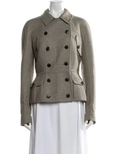 Pre-owned Dior Wool Tweed Pattern Blazer In Neutral