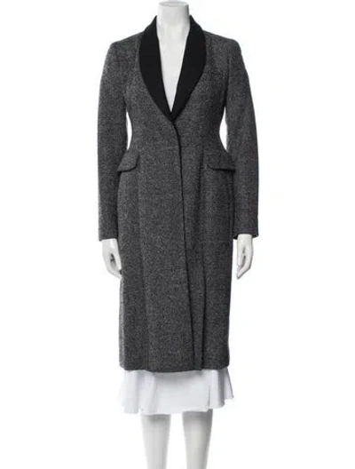 Pre-owned Dior Wool Tweed Pattern Coat In Gray