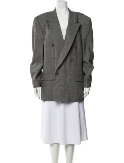 Pre-owned Dior Wool Tweed Pattern Coat In Gray