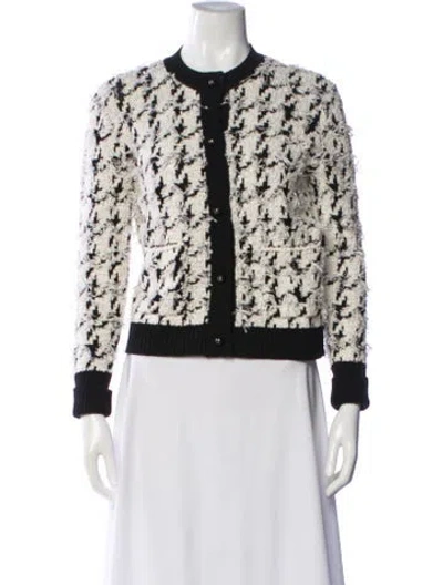 Pre-owned Dior Wool Tweed Pattern Jacket In White