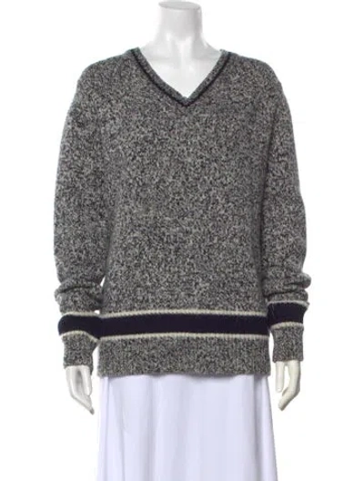 Pre-owned Dior Wool Tweed Pattern Sweater In Blue
