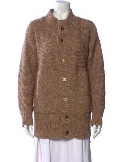 Pre-owned Dior Wool Tweed Pattern Sweater In Brown