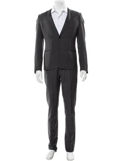 Pre-owned Dior Wool Two-piece Suit In Gray