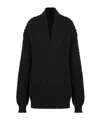 Dior Wool V-neck Knitted Sweater In Black