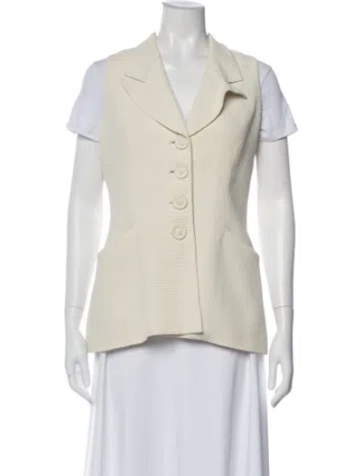 Pre-owned Dior Wool Vest In White