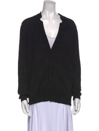 Pre-owned Dior Wool V-neck Sweater In Black