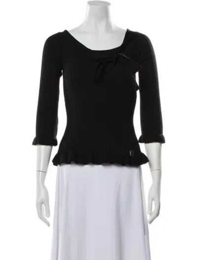 Pre-owned Dior Wool V-neck Sweater In Black